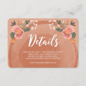 Carte D'accompagnement Brown Bois Rustique Floral Détails du Mariage (Devant)