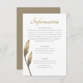 Carte D'accompagnement Brown feuille d'or script de feuille d'or informat (Devant / Derrière)