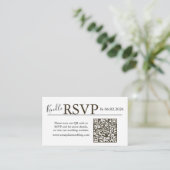 Carte D'accompagnement Brown landscape RSVP QR Code Card  Modern Wedding (Debout devant)