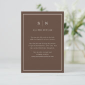 Carte D'accompagnement Brown Minimal Chic Border | Wedding Guest Details (Debout devant)