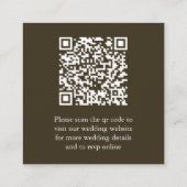 Carte D'accompagnement Brown Scannable QR Code Wedding Enclosure Card (Dos)