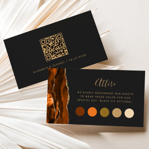 Carte D'accompagnement Brûlé Orange Agate foncé Mariage Code vestimentair