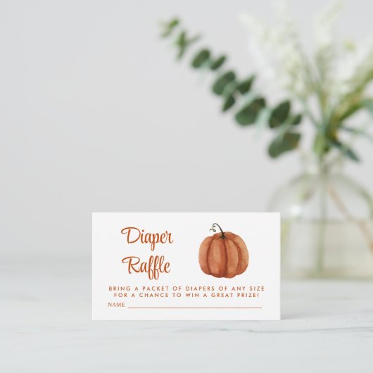 Carte D'accompagnement Brûlé Orange Citrouille Raffle (Debout devant)