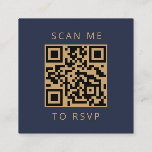 Carte D'accompagnement Brûlé Orange Gold Agate Marine Mariage QR Code RSV (Dos)