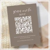 Carte D'accompagnement Brun | Code QR | Mariage RSVP