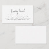 Carte D'accompagnement Brunch post-Mariage de police de script chic (Devant / Derrière)