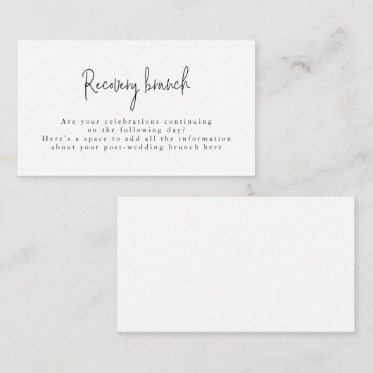 Carte D'accompagnement Brunch post-Mariage de police de script chic (Devant / Derrière)