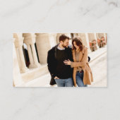 Carte D'accompagnement Brush Script Mariage Site Web QR Photo Coral (Dos)