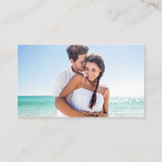 Carte D'accompagnement Brush Script Mariage site Web QR Photo Turquoise (Dos)