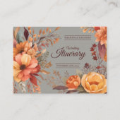 Carte D'accompagnement Budget Automne Floral Mariage Itinéraire (Devant)
