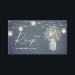 Carte D'accompagnement Budget Bébé's Breath, BG Chalkboard 2SM Repas RSVP<br><div class="desc">Économisez de l'argent sur les invitations de mariages ou de fêtes avec une petite carte RSVP lors de l'achat en paquets. Baby's Breath Floral, Blue Grey Chalkboard, et Mason Jar String Lights avec la carte RSVP repas. Version de petite taille. Vous voulez une carte RSVP plus grande? Voir notre collection...</div>