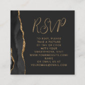 Carte D'accompagnement Budget Black Agate Gold Mariage QR Code RSVP (Devant)