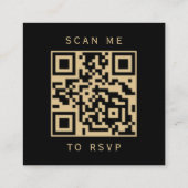 Carte D'accompagnement Budget Black Gold Parties scintillant Mariage QR C (Dos)