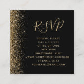 Carte D'accompagnement Budget Black Gold Parties scintillant Mariage QR C (Devant)