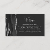 Carte D'accompagnement Budget Black Silver Agate Dark Mariage QR Code (Devant)