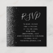 Carte D'accompagnement Budget Black Silver Parties scintillant Mariage QR (Devant)