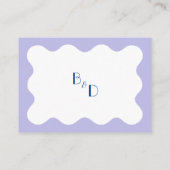 Carte D'accompagnement BUDGET Blue Lavender Wave Monogramme Mariage RSVP (Dos)