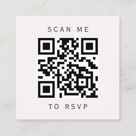 Carte D'accompagnement Budget Blush Gold Agate Mariage QR Code RSVP (Dos)