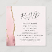 Carte D'accompagnement Budget Blush Gold Agate Mariage QR Code RSVP (Devant)