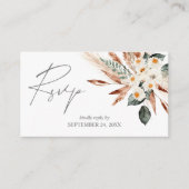Carte D'accompagnement Budget Boho Cuivre Pampas & Floral 3SM RSVP w Repa (Devant)