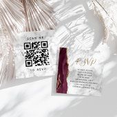 Carte D'accompagnement Budget Bourgogne Agate Marbre Code QR RSVP