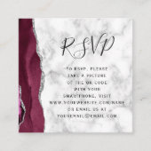 Carte D'accompagnement Budget Bourgogne Mariage Code QR RSVP Agate Argent (Devant)