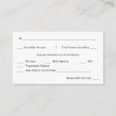 Carte D'accompagnement Budget Budget Calligraphie noir et blanc 9 Repas (Dos)