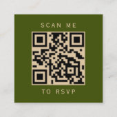 Carte D'accompagnement Budget Carlin Agate Olive Mariage QR Code RSVP (Dos)