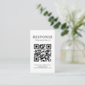 Carte D'accompagnement BUDGET Classique Mariage Simple Rsvp QR Code (Debout devant)