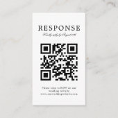 Carte D'accompagnement BUDGET Classique Mariage Simple Rsvp QR Code (Devant)