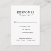 Carte D'accompagnement BUDGET Classique Mariage Simple Rsvp Repas Entree (Devant)