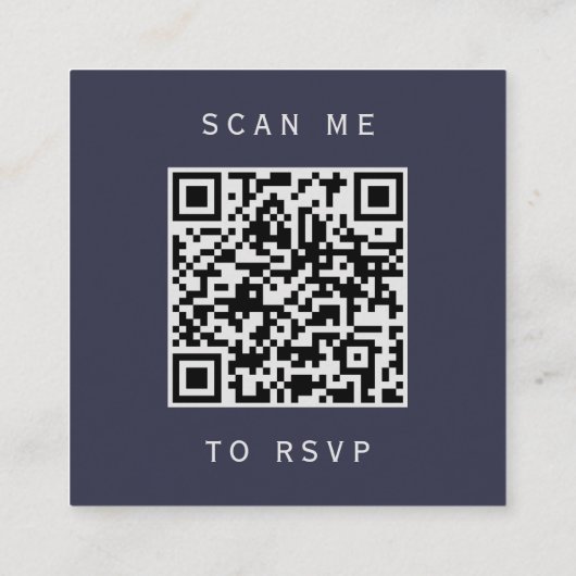 Carte D'accompagnement Budget Dark Blue Silver Mariage QR Code RSVP (Dos)