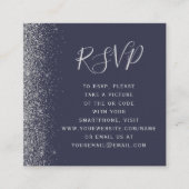 Carte D'accompagnement Budget Dark Blue Silver Mariage QR Code RSVP (Devant)