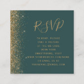 Carte D'accompagnement Budget Dark Green Gold Mariage QR Code RSVP (Devant)
