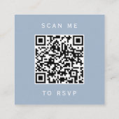 Carte D'accompagnement Budget Dusty Blue Silver Mariage QR Code RSVP (Dos)
