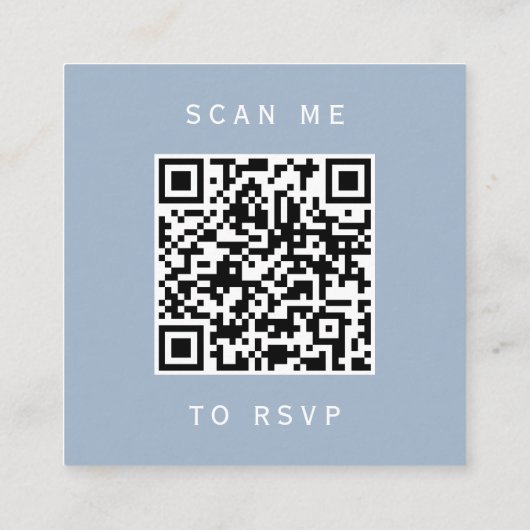 Carte D'accompagnement Budget Dusty Blue Silver Mariage QR Code RSVP (Dos)