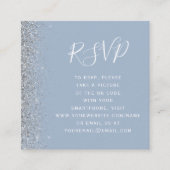 Carte D'accompagnement Budget Dusty Blue Silver Mariage QR Code RSVP (Devant)