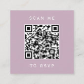Carte D'accompagnement Budget Dusty Lilac Silver Mariage QR Code RSVP (Dos)