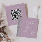 Carte D'accompagnement Budget Dusty Lilac Silver Mariage QR Code RSVP