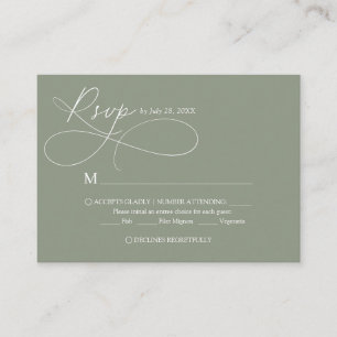 Carte D'accompagnement BUDGET Élégant carton de réponse de mariage en cal