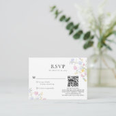 Carte D'accompagnement Budget Elegant Rococo Floral Crest Wedding QR Code (Debout devant)