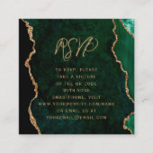 Carte D'accompagnement Budget Emeraude Vert Agate Foncé Code QR RSVP (Devant)