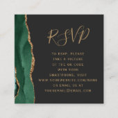 Carte D'accompagnement Budget Émeraude Vert Agate Sombre QR Code RSVP (Devant)