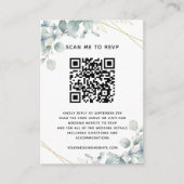 Carte D'accompagnement Budget Eucalyptus Site Mariage RSVP QR Code (Devant)
