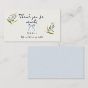 Carte D'accompagnement Budget Fleurs Sauvages Typographie Aquarelle Bleu