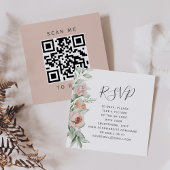 Carte D'accompagnement Budget Floral Spring Wedding QR Code RSVP