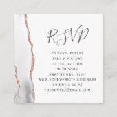 Carte D'accompagnement Budget Grey Rose Gold Agate Mariage QR Code RSVP (Devant)