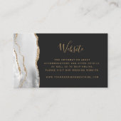 Carte D'accompagnement Budget Gris Blanc Or Agate Mariage foncé QR Code (Devant)