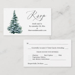 Carte D'accompagnement Budget hiver Arbre de Noël SM Repas RSVP