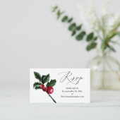 Carte D'accompagnement Budget Hiver Holly Berry SM Repas RSVP (Debout devant)